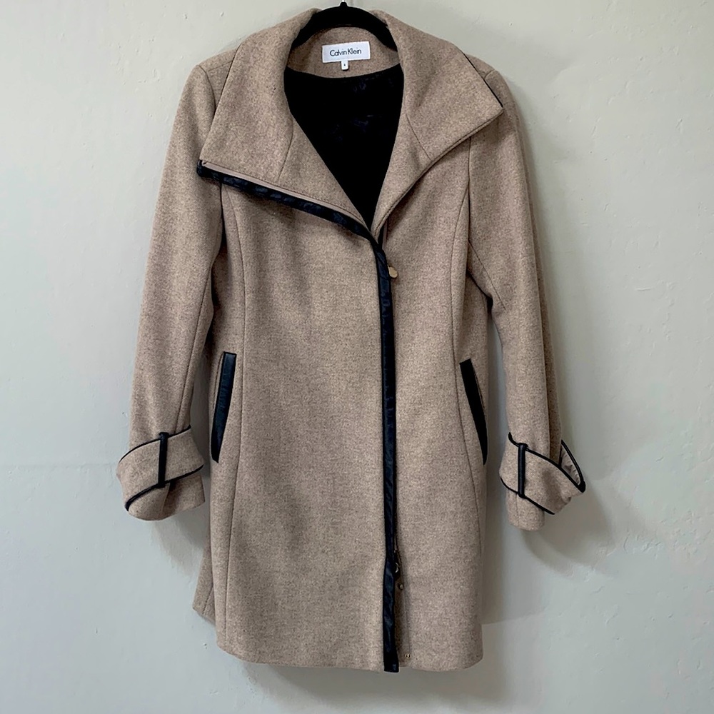 Calvin Klein Pea Coat // Cream, Size 6